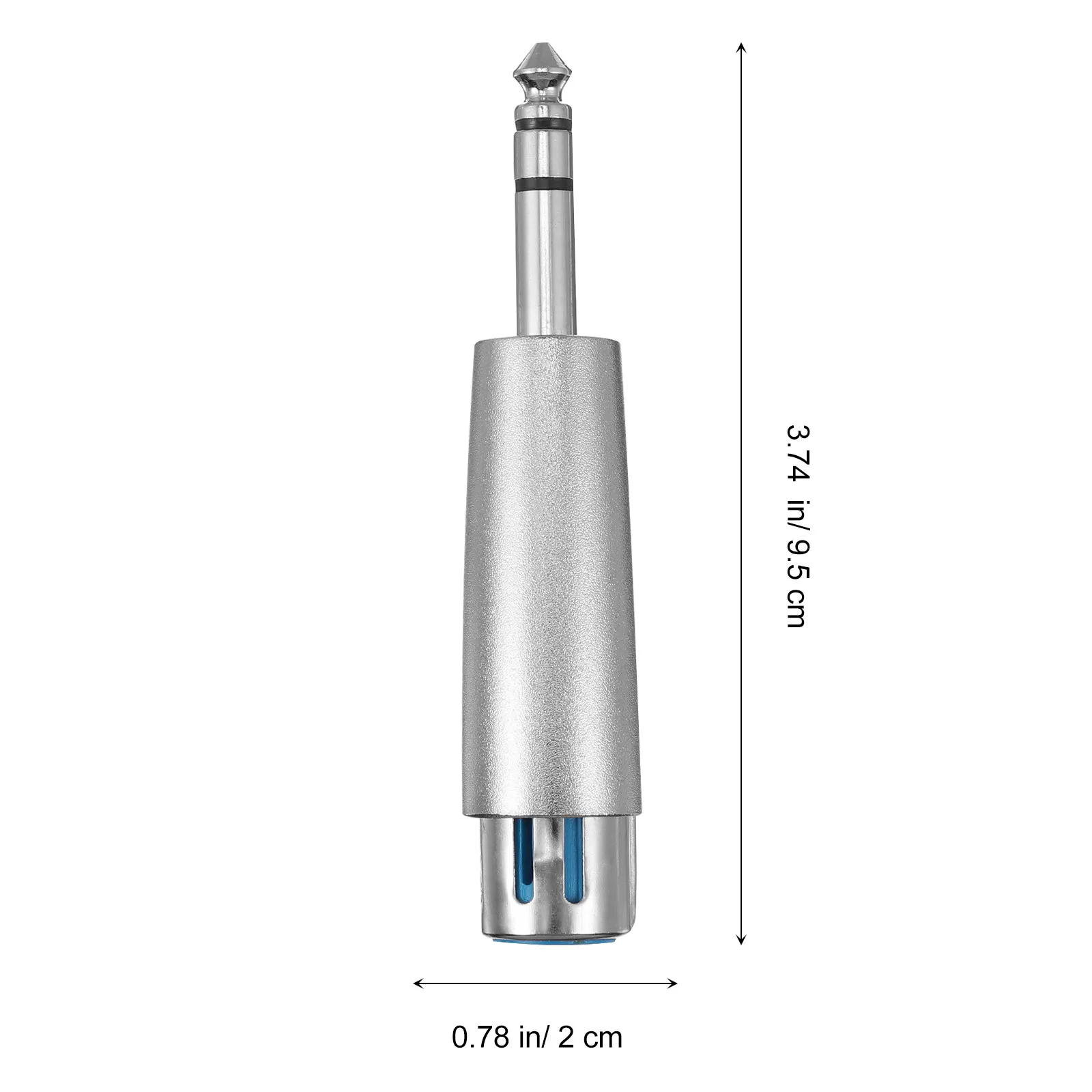 2Pcs 6.35mm Trs Male to Xlr 3-Pin Female Audio Adapter Converter for Studio Stage Dvd TV Cd Player Amplifier Mixer Microphone