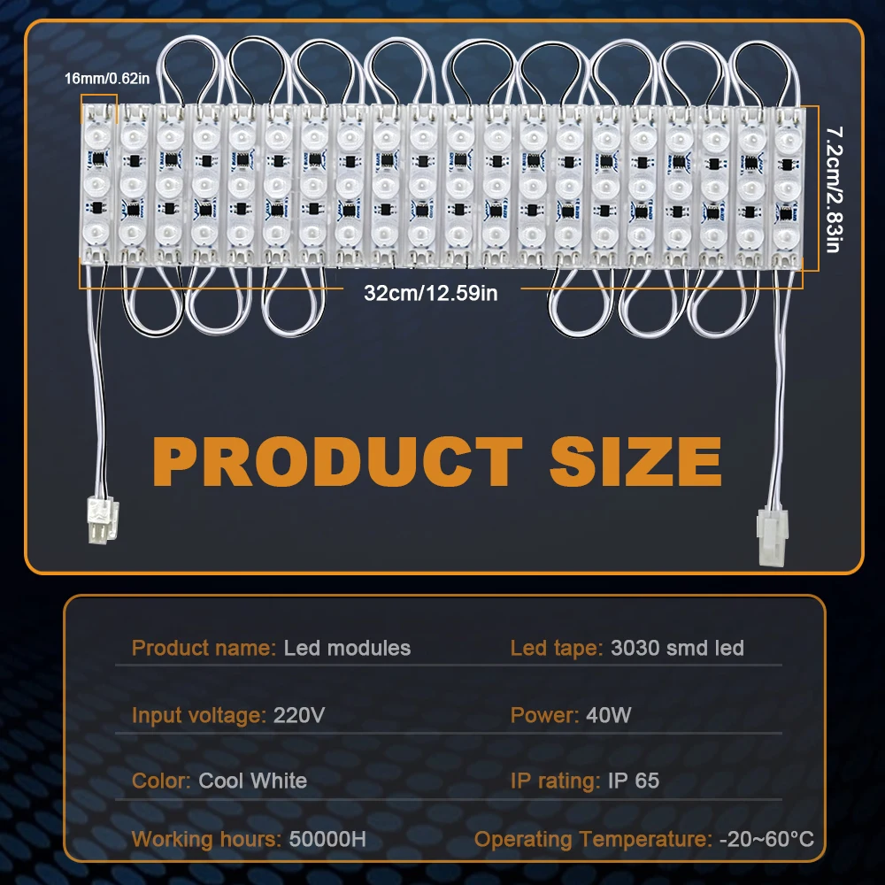 20PCS High Voltage 220V AC LED Module Light for Signs Advertising Light Boxes &sign Led Strip Storefront Light