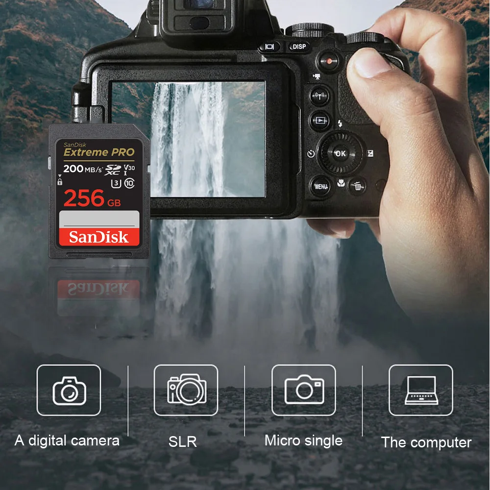 SanDisk Secure Digital Memory Card 256 ГБ 128 ГБ 64 ГБ SDXC 32 ГБ SDHC Камера SD Flash Карта памяти для цифровой зеркальной камеры Видеокамеры