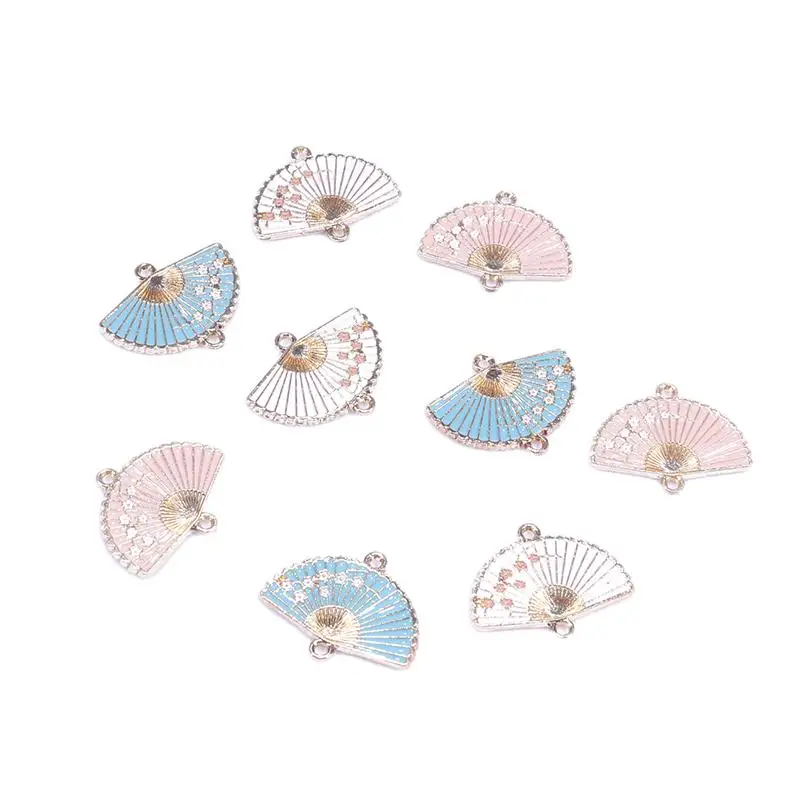 

100pcs cute fan charms pendant japan style enamel charms alloy Geisha fan pendant for bracelet earring diy jewelry making