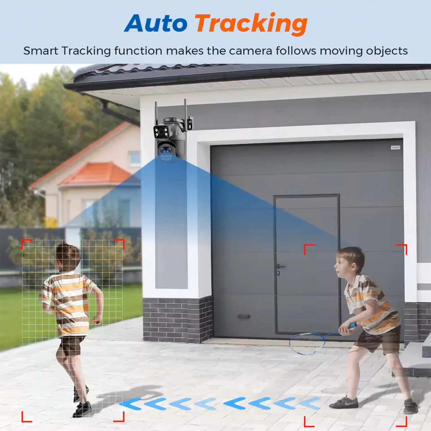 15MP WiFi Surveillance Camera, Three Lens , 10X Digital Zoom, Color Night Vision, AI Human Detect, Outdoor Security PTZ IP Cam