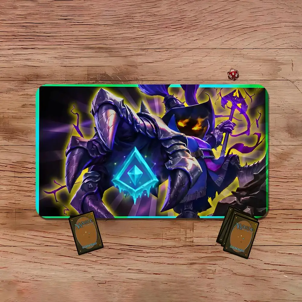 Dark Purple Armored Demon TCG Playmat 35X60CM Magic Card Battle Mat Premium Non-Slip Durable Stitched Edge Tabletop Playmat