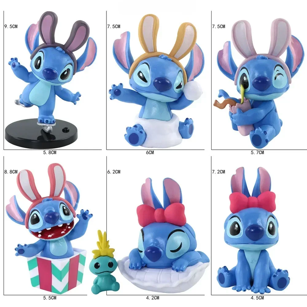 6 stks/partij Disney anime Lilo & Stitch Action figure speelgoed standbeeld collectie desktop model woondecoratie kinderen verjaardagscadeau