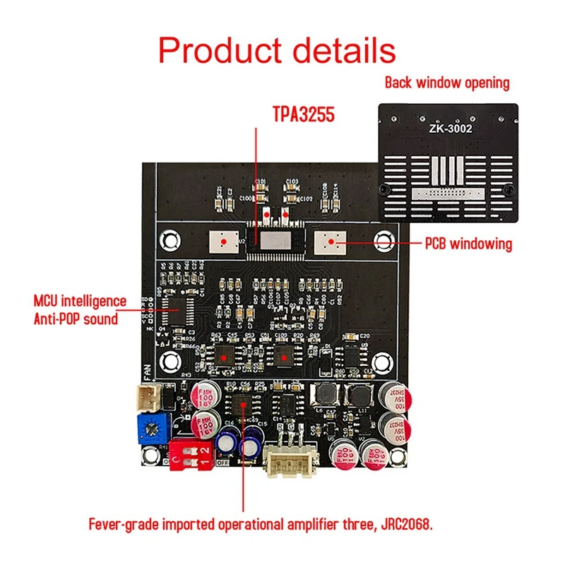 New Digital Amplifier Board ZK-3002 TPA3255 Pure Rear Level Digital Stereo 600W AMP Audio Music Power Amplifier Board