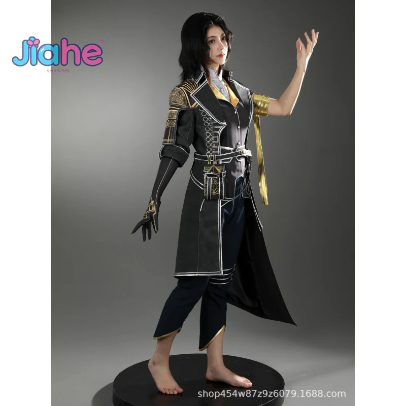 

Game Clair Obscur：Expedition 33 Luna Cosplay Costume Women Fantasy Uniform Coat Gloves Necklace Waist Bag Props Halloween Suit