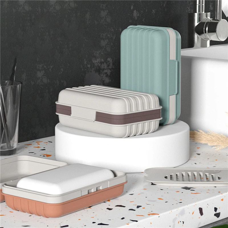 1PC portasapone portatile portasapone da bagno con coperchio scatola per saponi in plastica per la casa a prova di perdite mantiene il sapone asciutto piatto da viaggio Essentials