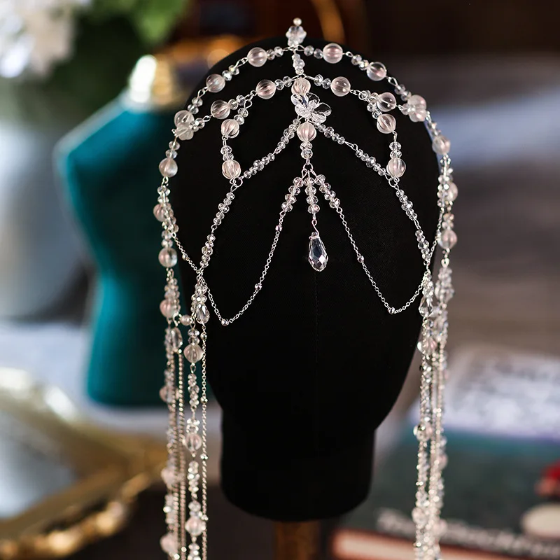 Bruiloft Hoofdtooi Haaraccessoires Foto Make-up Jurk Kwastje Voorhoofd Ornament Ketting Super Temperament Luxe Vrouwen