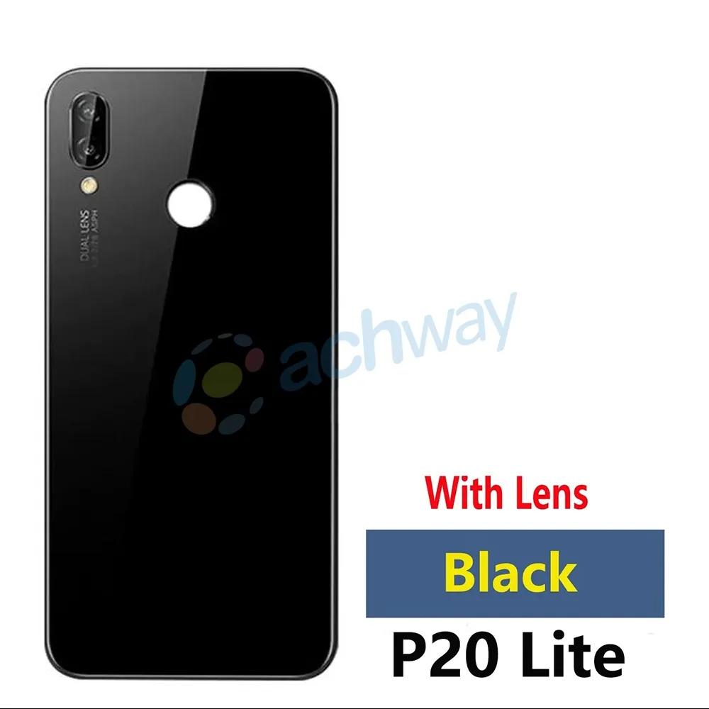 For Huawei P20 Lite Back Battery Cover Rear Glass Panel Door Housing Case Nove 3e Battery Cover With Camera Lens