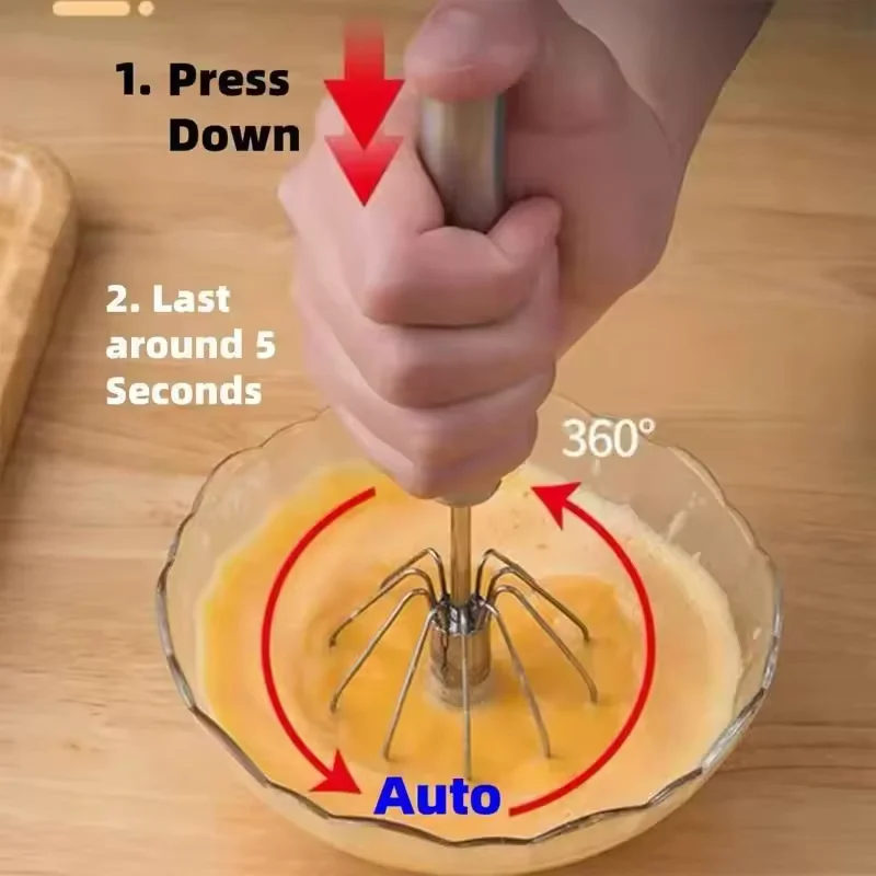Mini Milk Frother Handheld, One-Press Electric Egg Beater Whisk for Coffee Matcha Cappuccino, Valentines Gift for Home Bakers