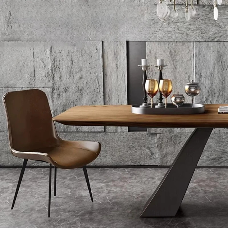 Picture 6: Modern Rectangular Solid Wood Dining Table Walnut Color Nordic Dining Room Table Home & Restaurant Furniture