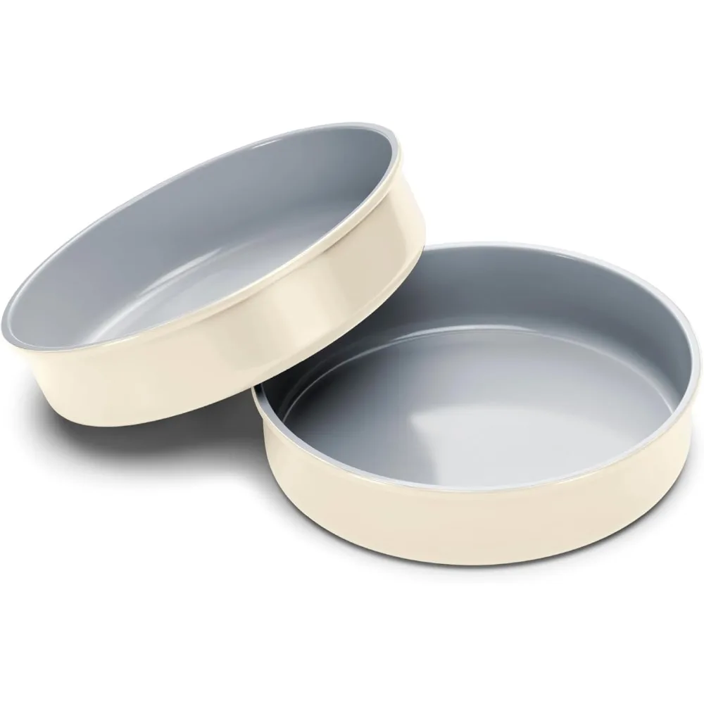 Non-Stick Ceramic 9” Circle Pans - Naturally Slick Ceramic Coating - Non-Toxic, PTFE & PFOA Free - Perfect for Birthday