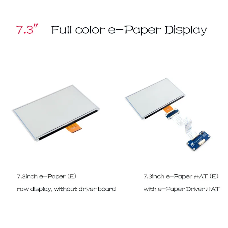 7.3inch E Ink Spectra 6 Full Color Display, 800×480, SPI, Low Power, for E-Paper Driver HAT