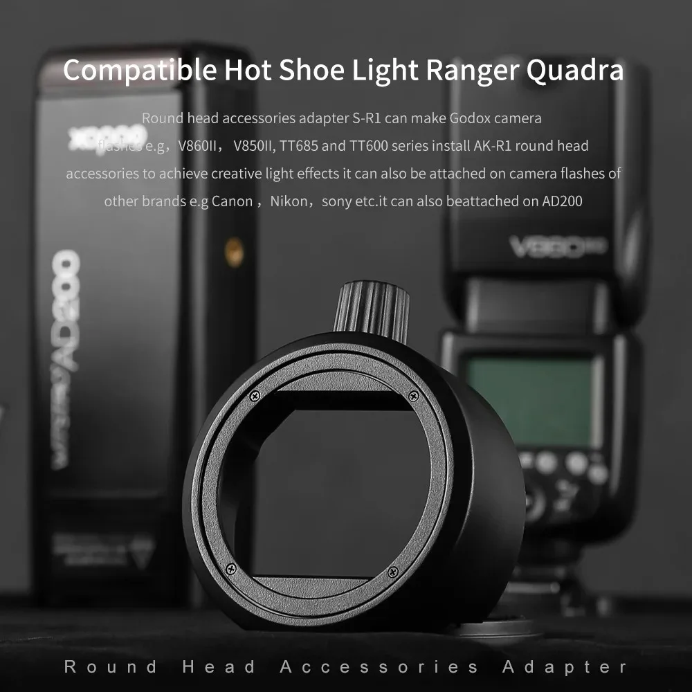 Godox Round Head Accessories Adapter S-R1 Suit for V860II V850II TT685 TT600 Series YONGNUO Canon Nikon Flash install AK-R1