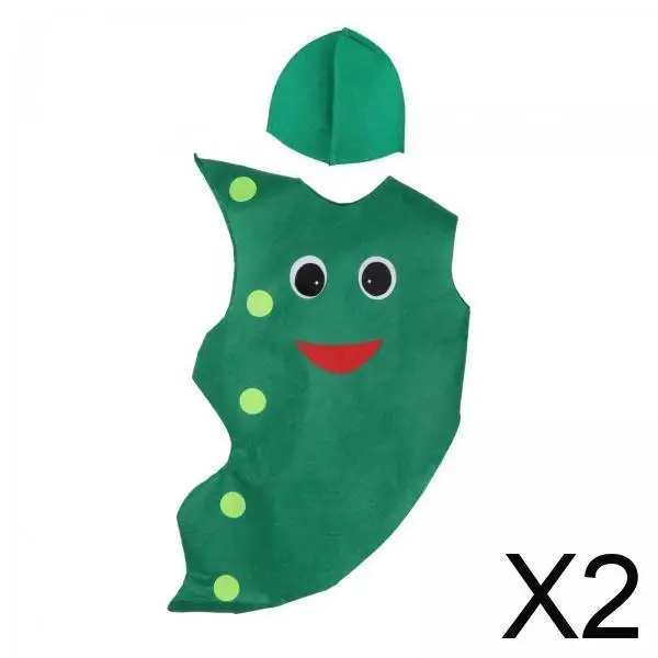 

2xдетский овощной костюм со шляпой, креативное милое платье, костюм для косплея на Хэллоуин, реквизит, детские праздничные принадлежности, нарядное платье