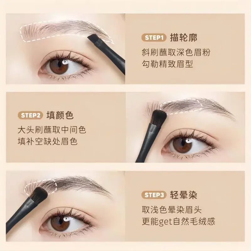 JUDYDOLL Tavolozza di polvere per sopracciglia a 3 colori Crema per sopracciglia naturale duratura Bellezza rara Impermeabile Trucco grazioso Cosmetici originali