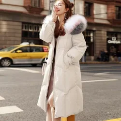 2023 New Women Down Jacket Winter Coat Female White Duck Down Hooded Outwear Loose Large Size Parkas Thick Warm Outcoat