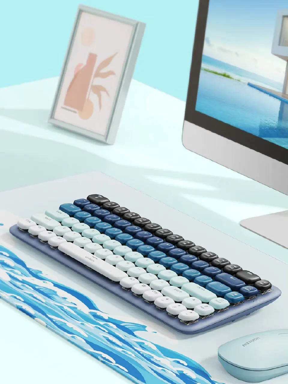 UGREEN Fun+ Wireless Bluetooth Keyboard Pirate Holiday Tea Switches Backlight Light Thin Office Mechanical Keyboard for ipad PC