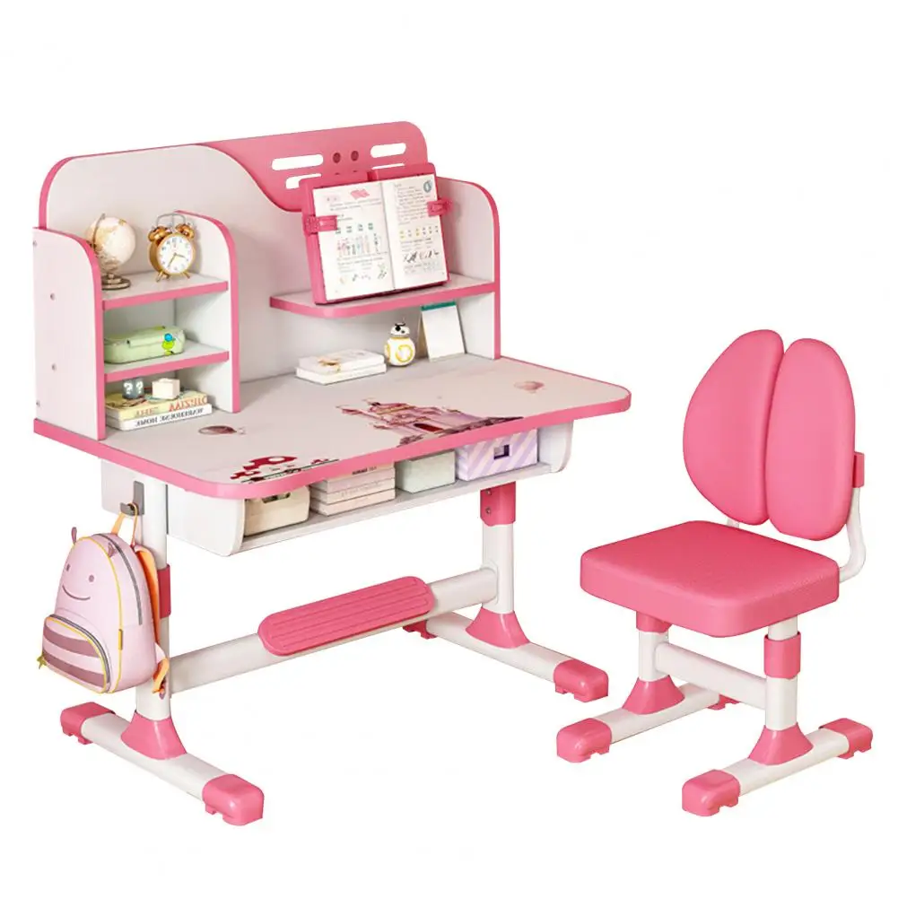 Set di sedie da scrivania da studio per bambini premium da 2 pezzi/set, set di sedie da tavolo da studio per bambini regolabili in altezza con motivo astronauta,