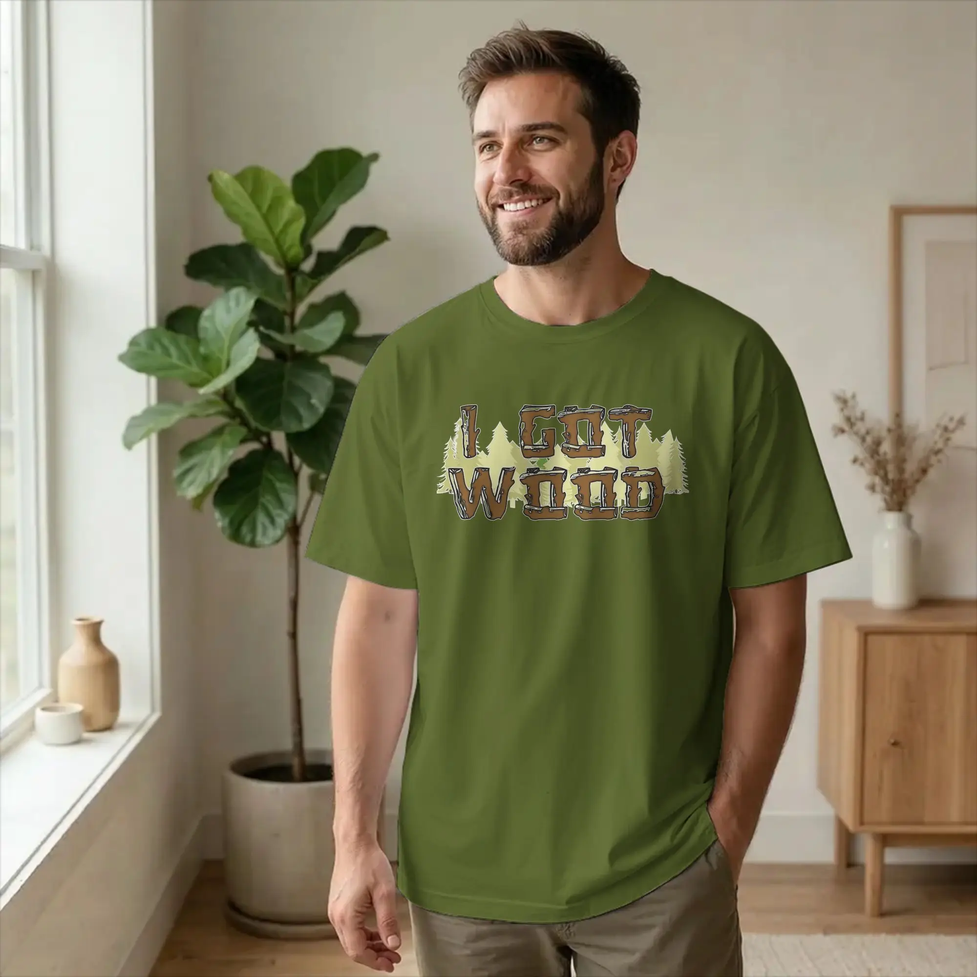 Funny Shauns Zombie Dead I Got Wood T-Shirts Men Round Collar Cotton T Shirt Ed Custom Short Sleeve Tee Shirt Birthday Gift Tops