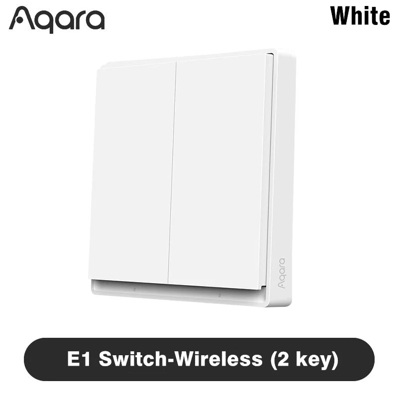 Aqara E1 slimme wandschakelaar, Zigbee 3.0, draadloze schakelaar voor verlichting, geschikt voor installatie met of zonder nuldraad, voor een slim huis, compatibel met Xiaomi Home en Homekit-app.