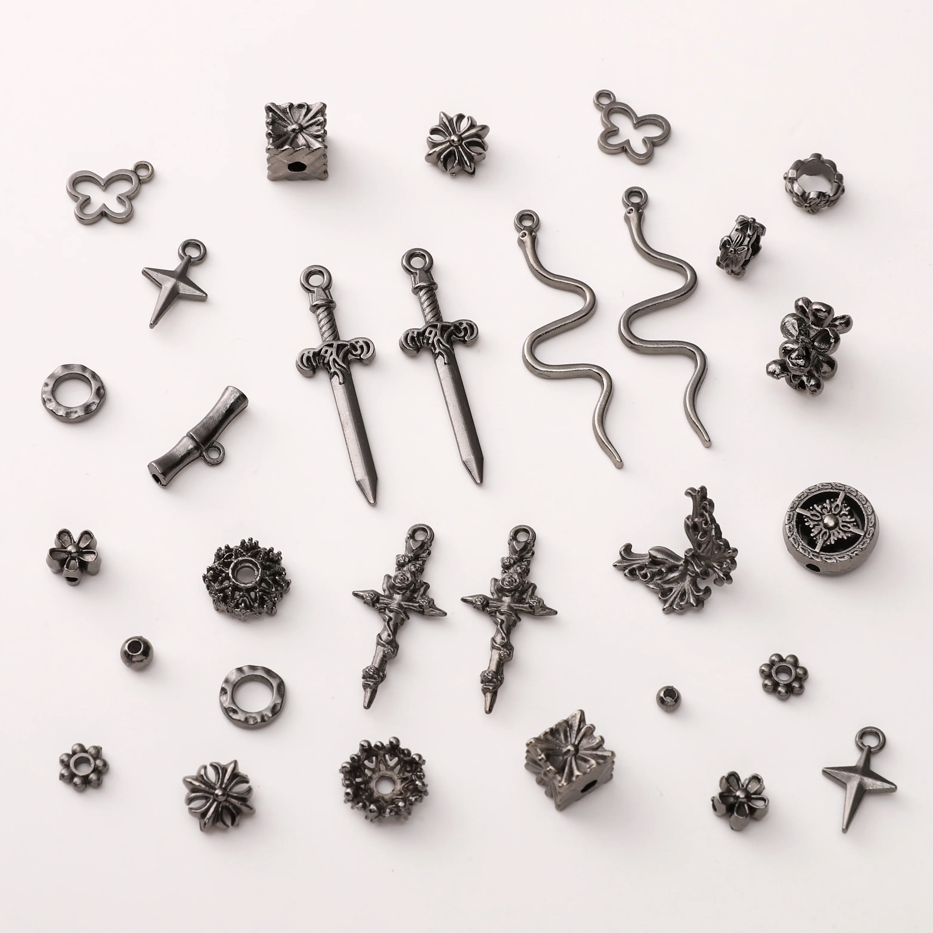 

3-100pcs Mixed Alloy Charms Spacer Beading Cool Snake Pendant Beads DIY Bracelets Earrings Jewelry Making Gifts Accessories