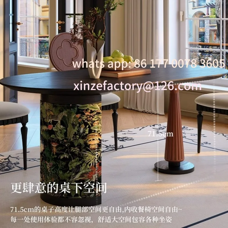 أثاث قابل للتخصيص طاولة طعام وكراسي من الخشب الصلب الفرنسي القديم مزيج من شقة صغيرة لغرفة المعيشة وطاولة طعام مضادة