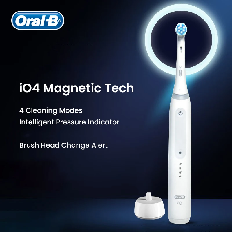Oral B iO series 4 Magnetic Tech Electric Toothbrush for Adults Soft Bristles Rotating Round Brush Heads Smart Timer Toothbrush