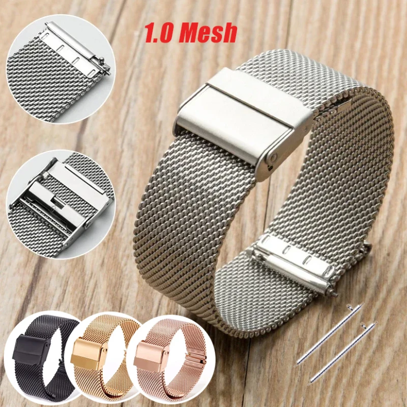 0.6MM Mesh Milanese Watch Strap 12/14/16/17/18/19/20/21/22/24mm for Seiko for DW Steel Watch Band Men Women Universal Bracelet