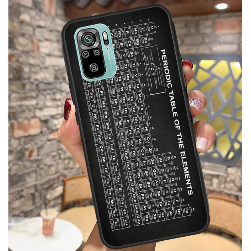 Chemistry College Periodic Table Science Case For Xiaomi Redmi Note 12 Pro 8 9 10 11 Pro 9S 10S 11S 12S Redmi 12C 10C 9C Cover