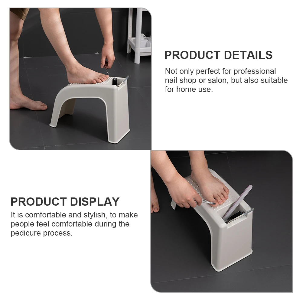 

Pedicure Stool Shower Footrest Non slip Beige Plastic Shaving Legs Home Professional Comfortable Anti slip Sturdy Multi