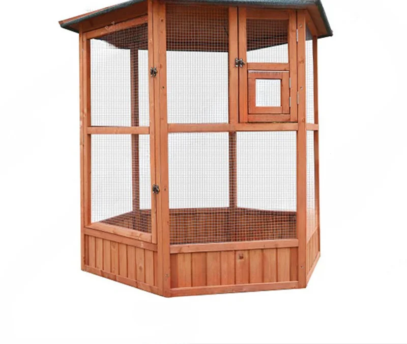 Chinese Fir Sustainable Wood Assembly Bird House Large Home Wooden Bird Cages Parrot Cage