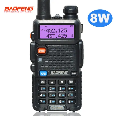 뜨거운 Baofeng UV-5R 8W 진정한 높은 전력 강력한 CB 휴대용 워키 토키 장거리 10km FM 양방향 라디오 uv5r 사냥 라디오