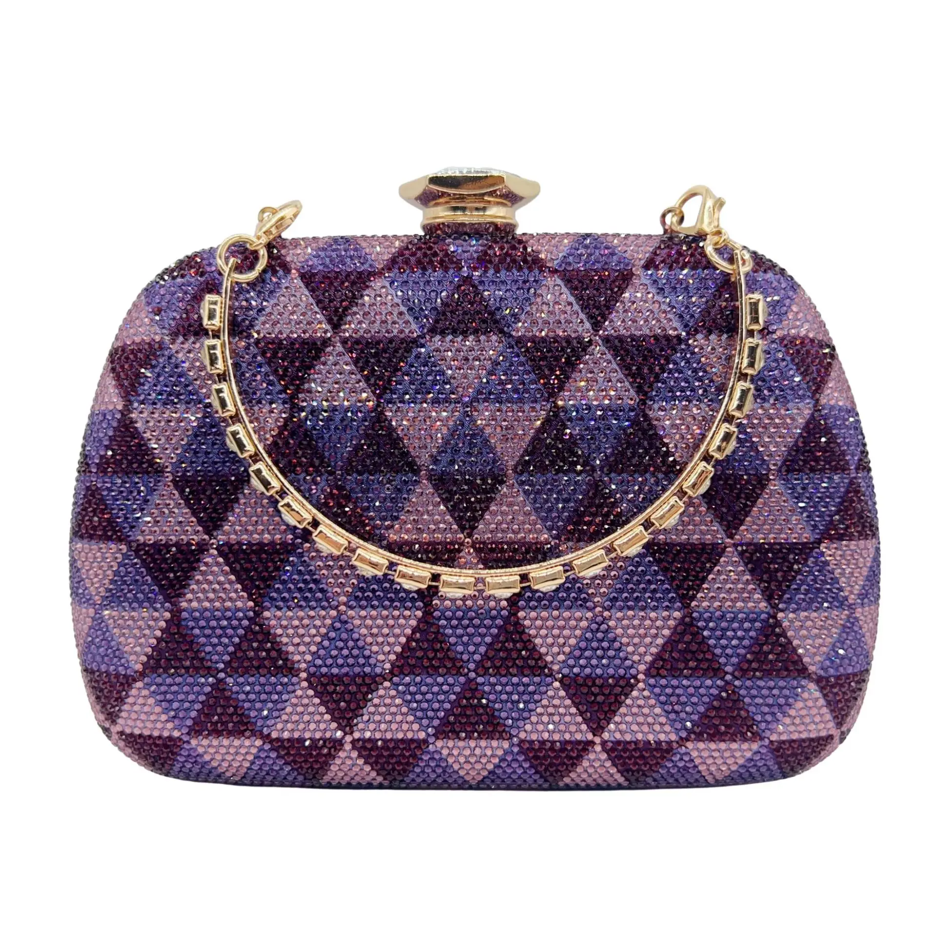 

light luxury shiny double-sided hot diamond hand-held women's bag banquet party bag