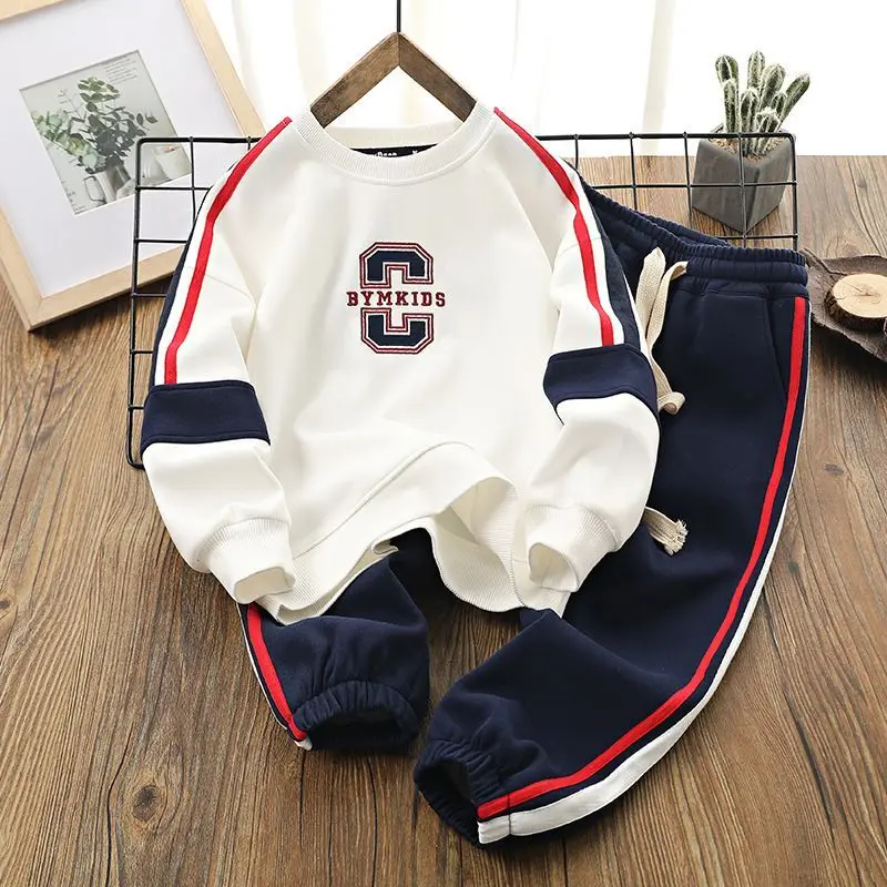 

Korean Clothing Set Letter Coats + Pants 2Pcs For Kids Children Sets 4-14T