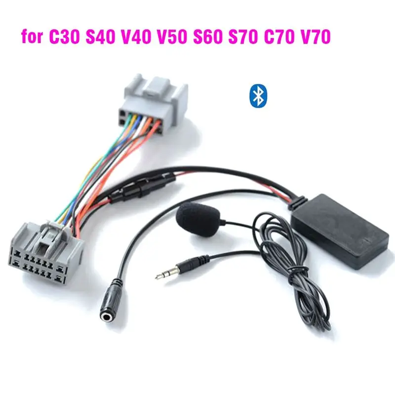 WF-Car Bluetooth 5.0 Wireless Phone Call Handsfree AUX In Adapter For Volvo C30 S40 V40 V50 S60 S70 C70 V70 With Mic