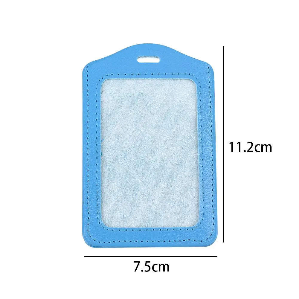 Holes Clear Cortical File PU Imitation ID Holder Bus Card Sets Badges Case Card Sets