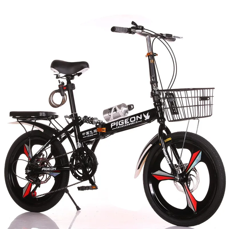 

Cooya New 20-inch Folding Bicycle For Adults With Ultra-light Portable Student Small Bicycle Variable Speed Damping Disc Brake