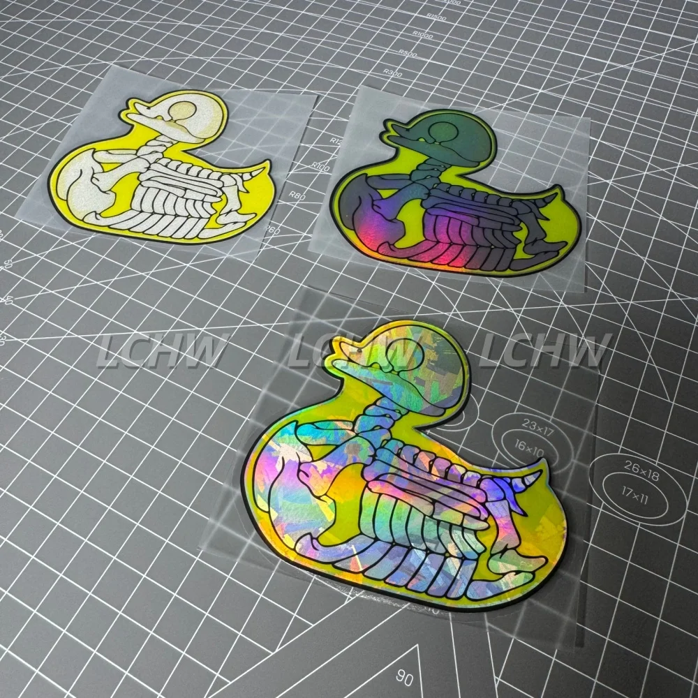 Electric Shock Skeleton Little Duck Car Sticker Motocross Bike Helmet Laptop Motorcycle Auto Window Body Decal Waterproof