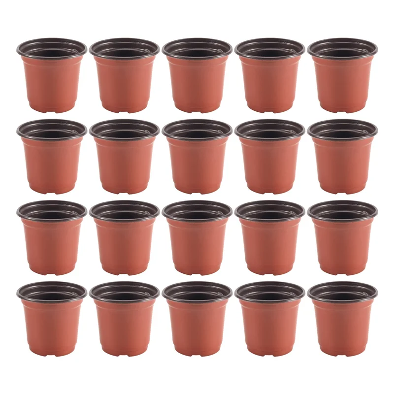 

A36T-200Pcs 4 Inch Plastic Flower Seedlings Nursery Supplies Planter Pot/Pots Containers Seed Starting Pots Planting Pots