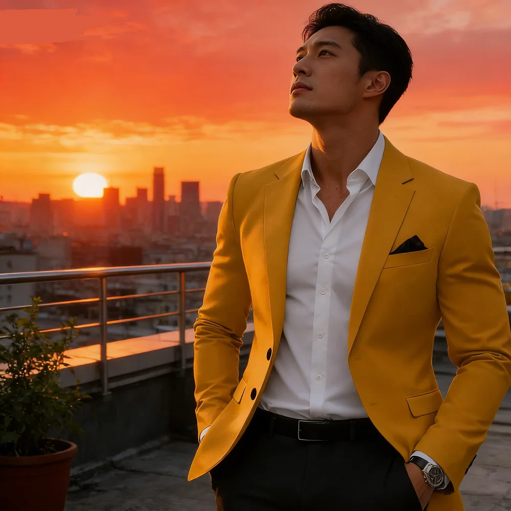 

Men's Solid Style Blazer Smart Casual Wedding Business Tuxedo Jacket Formal Men's Best Man Smart Dress Suit Jacket