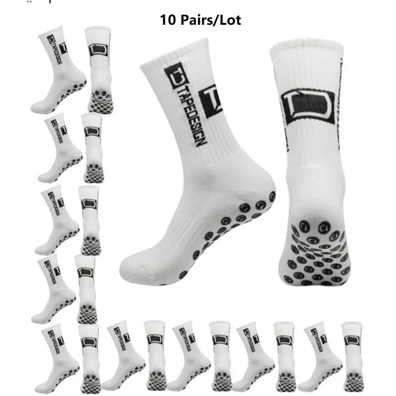 Unisex soccer socks sports grip socks non-slip basketball socks dot glue non-slip cotton soccer socks 10 Pair/Lot