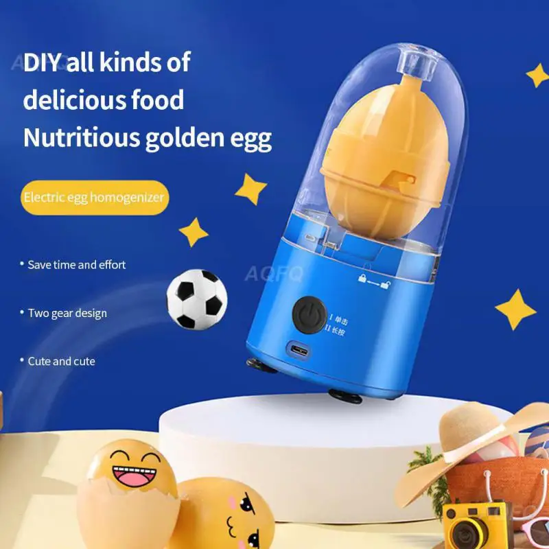 1500mAh Electric Egg Scrambler for Eggs Egg Shaker Portable Electric Egg Spinner Egg Yolk White Mixer with Sucker Cute Mini