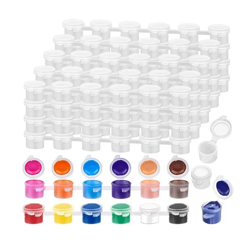 

Набор из 10 пластиковых контейнеров для краски (60 мини-посудок), для хранения пигментов, для творчества, рисования и DIY