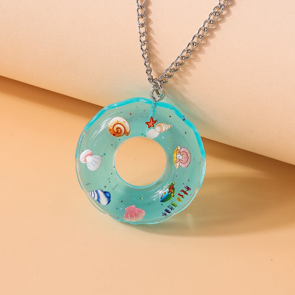 Aihua Nette Böhmen Neue 3D Lustige Schwimmen Ring Halskette für Frauen Mädchen Sommer Strand Party Urlaub Schmuck Kinder Geburtstag Geschenke – Detail 7