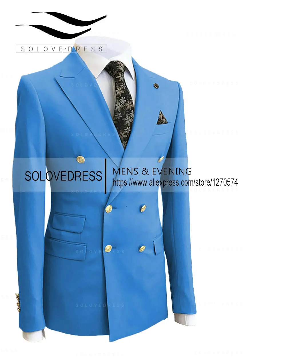 Man's One Suit Blazer Slim Fit Formal Double-breasted 1 Jacket Groomsmen   For Wedding