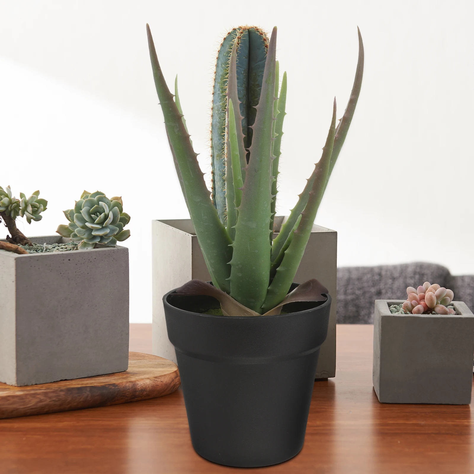 

Artificial Succulent Bonsai 11 Leaves Small Potted Aloe Succulent Plant Decor Vera Decor Lifelike Fake nament for Home Office