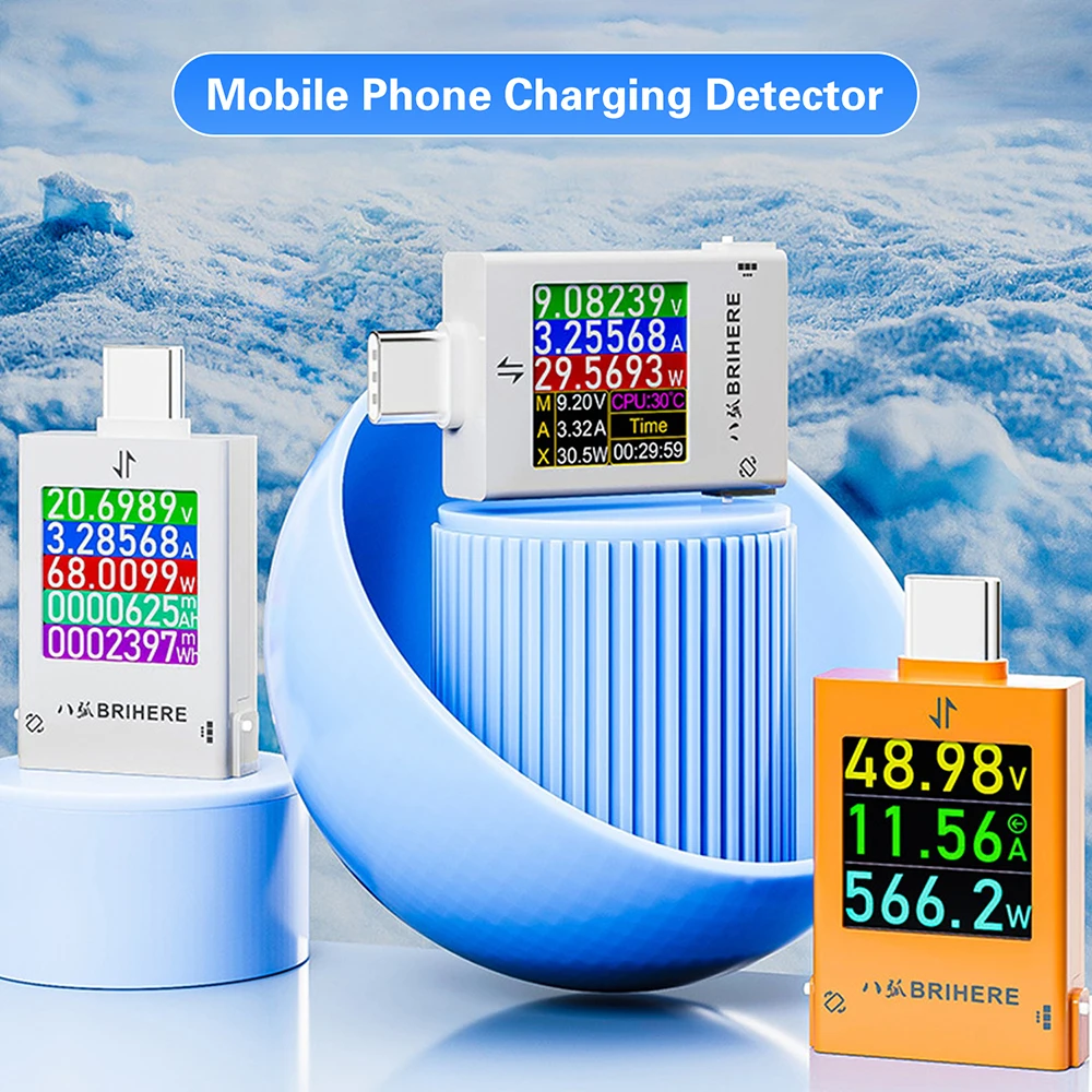 

B10 Mobile Phone Type-C Fast Charging Tester Voltage Current Power Meter Bidirectional Current Charging Detector DC 4.5-50V 12A