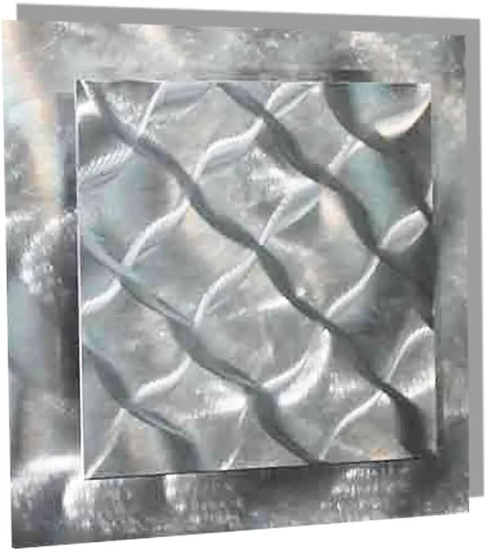 

Statements2000 Eye-Catching Natural Silver With Woven Wave-Like Abstract Etchings - Modern -Made Metal Wall - Home Decor, Conte