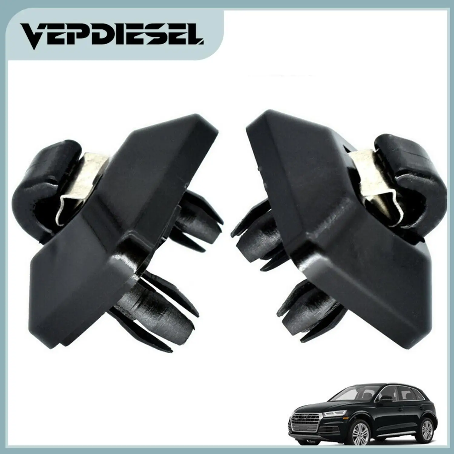 Set of 2 Black Inner Sun Visor Clip Holder Hanger For Audi A1 A3 A4 Q5 S4 S5 2.0 3.0 4.2 L4 V6 V8 8E0857561 8E0857562A 8U0857562