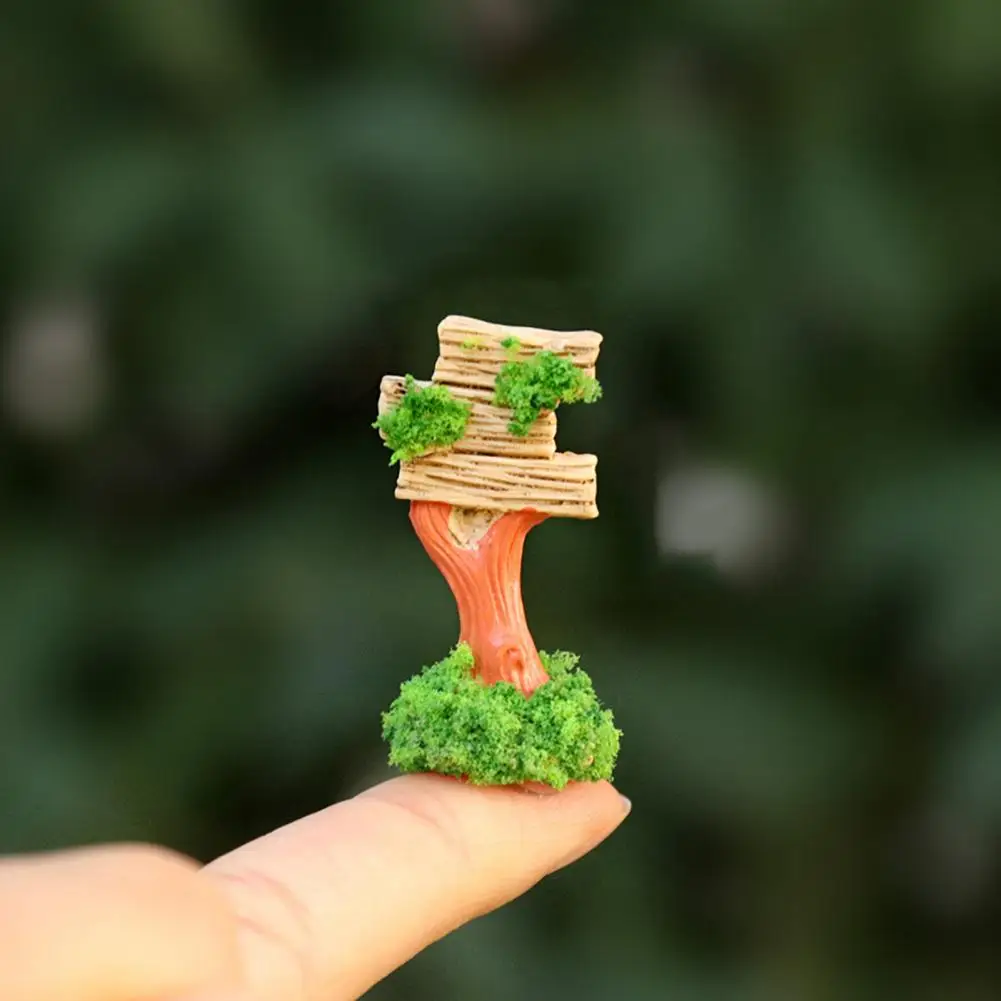 Succulents Pot Decoration Mini Cartoon House Figurine Set Miniature Road Sign Stone Letter Box Fairy Garden Mushroom Statue
